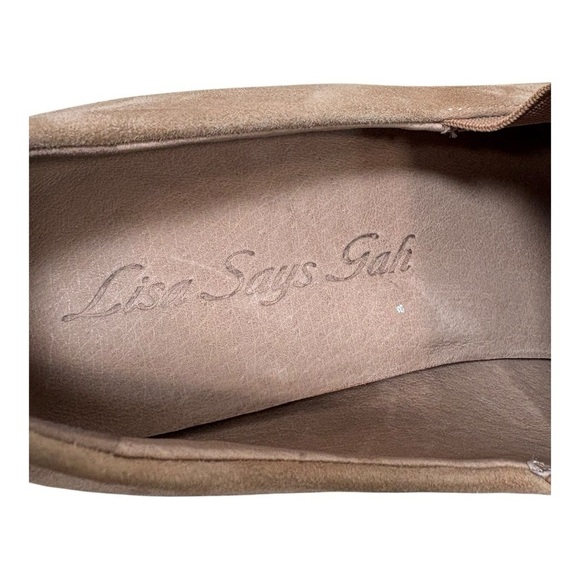 Lisa Says Gah Suede Leather Block Heeled Loafers Size 9 - Picture 8 of 9
